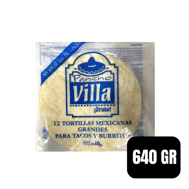 Tortillas Mexicanas Grandes Pancho Villa 640g. Azul